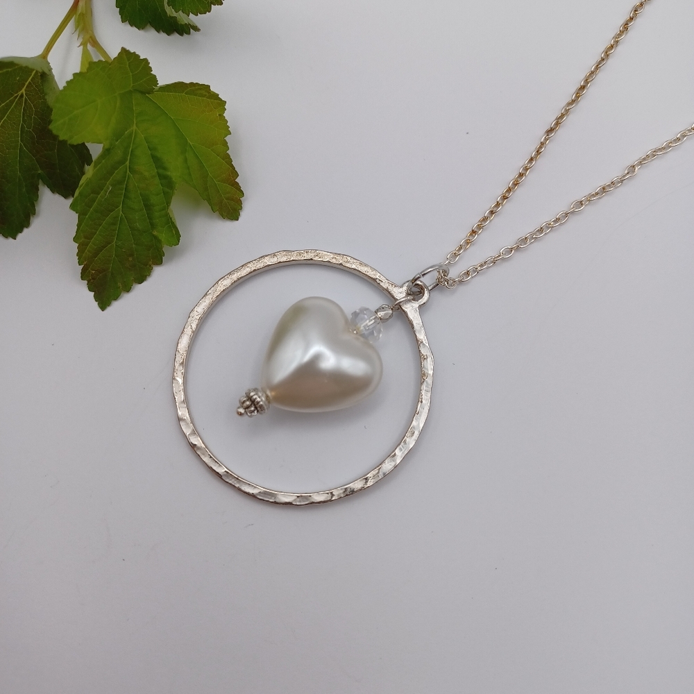 Handcrafted Heart and Halo Necklace